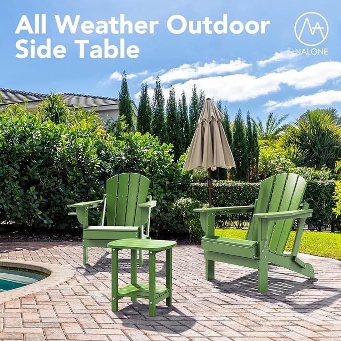 Nalone Adirondack Side Table, 16.5" Outdoor End Table, HDPE Plastic, Small - Image 7