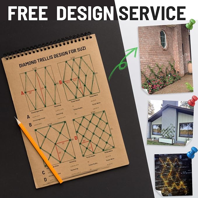 Wire Trellis for Climbing Plants Outdoor, 30-Set Wall Trellis Kit, T316 - Image 9