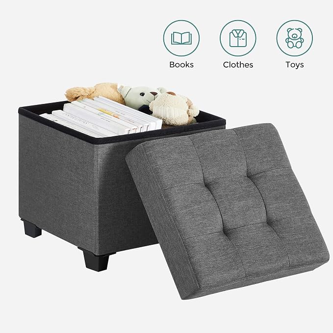 SONGMICS 15 Inches Cube Storage Ottoman, Bedroom Bench - Image 9