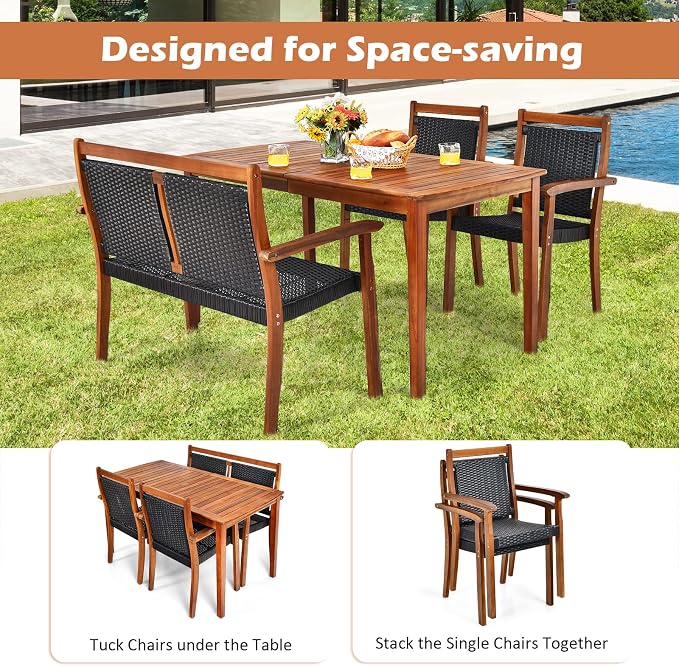 Tangkula 4 Pieces Patio Dining Set - Image 7