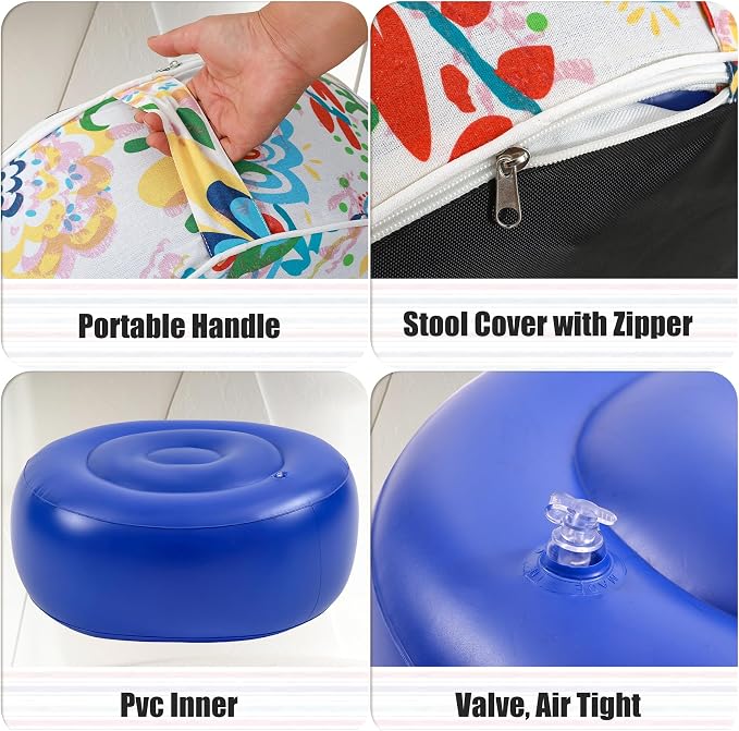 UPWELL Waterproof Inflatable Outdoor Ottoman Pouf, Portable Patio Footrest - Image 6