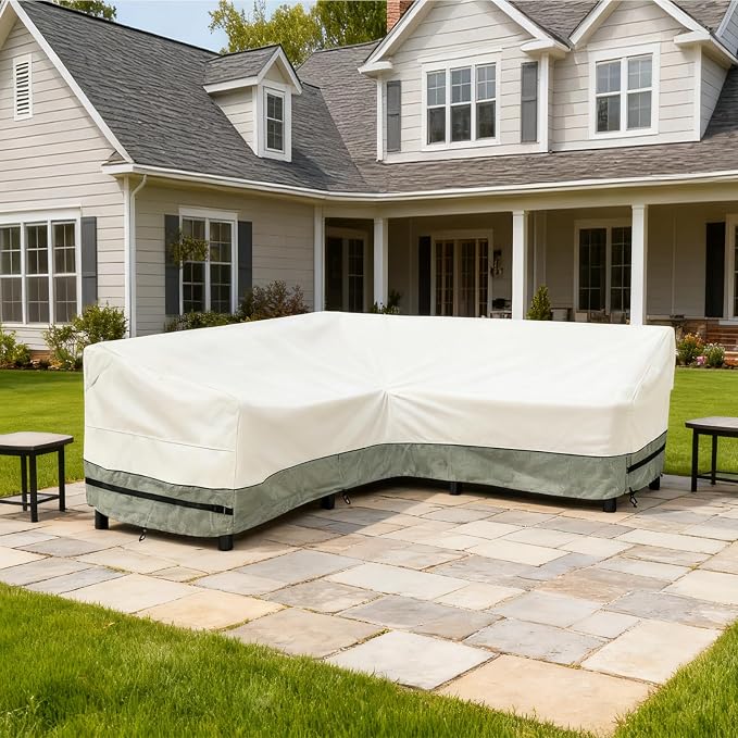 okcool Outdoor Sectional Sofa Cover Waterproof V Shaped Patio Furniture Covers - Image 3