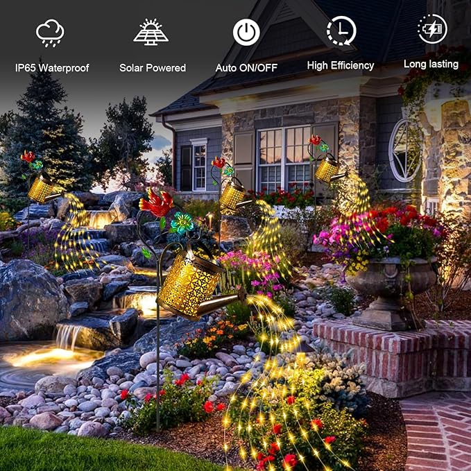 Solar Lights Outdoor, Watering Can - Image 4