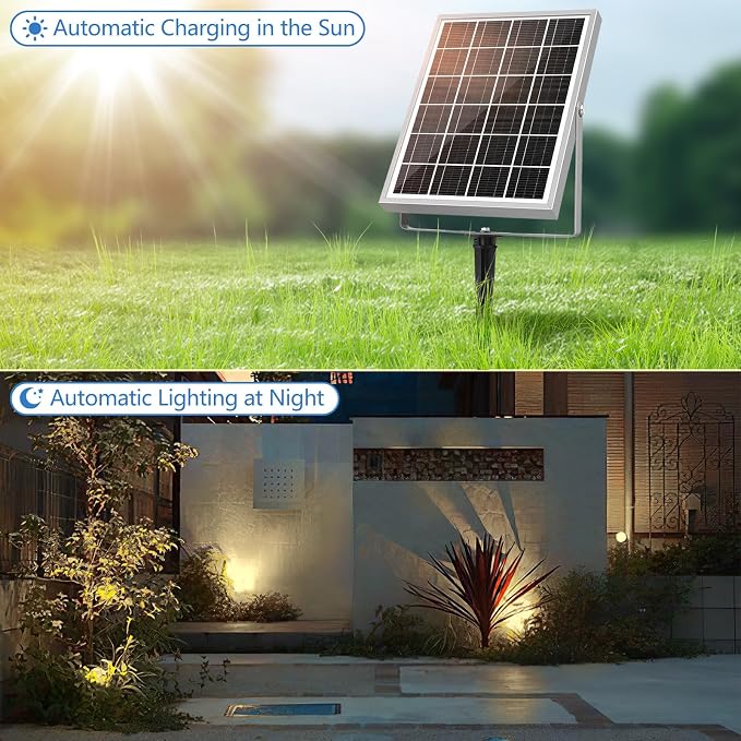 MEIHUA Solar Spot Lights Outdoor, 6 in 1 Solar Landscape Spotlights 2700K Warm - Image 8