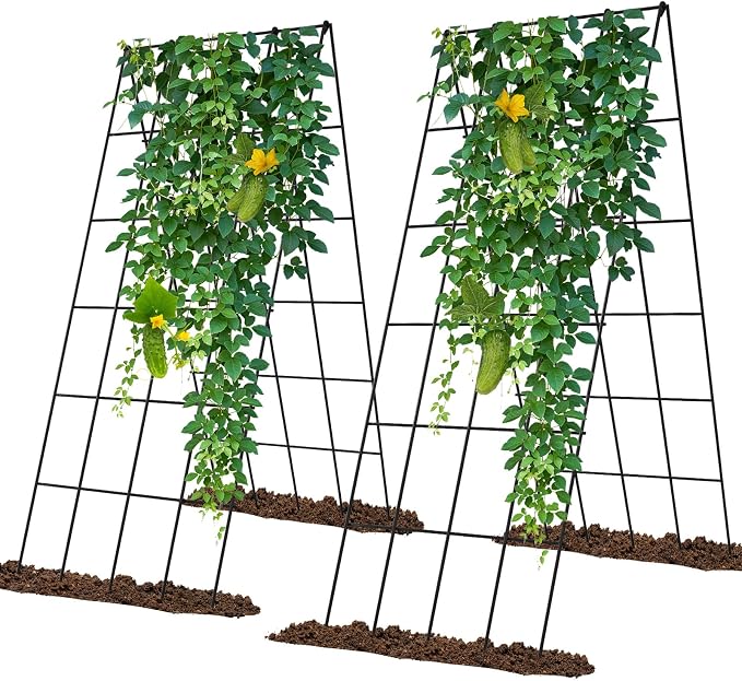 Cucumber Trellis 2 Pack, Foldable A-Frame Garden Trellis by UrGROWA