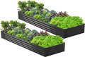 2PCS 12x3x1ft Galvanized Raised Garden Bed Kit, Galvanized Planter Raised by Easllre