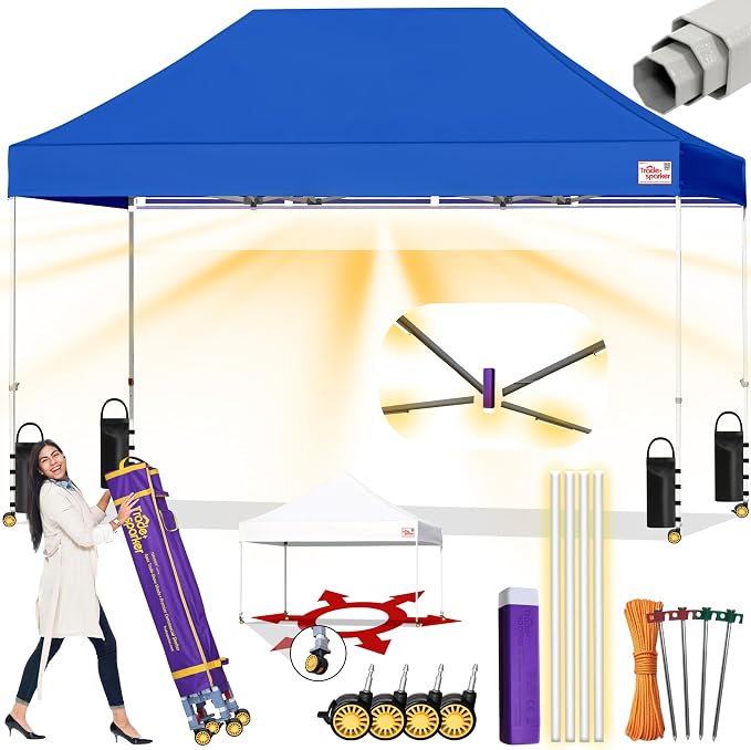 Tradesparker 10x15 Pop Up Canopy Tent, Commercial Movable Canopy by CommercialPopupCanopyRevolutionaryLightcurtainiSystem