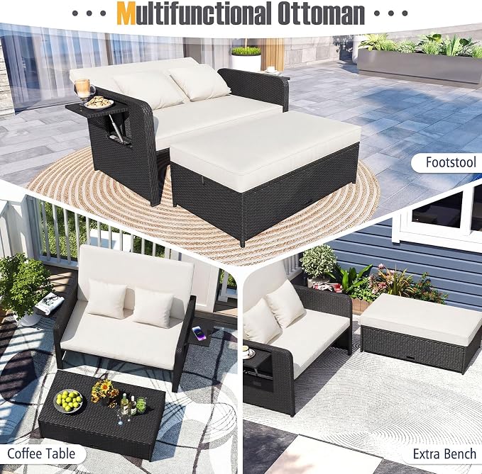 RELAX4LIFE Wicker Patio Outdoor Daybed - Image 7