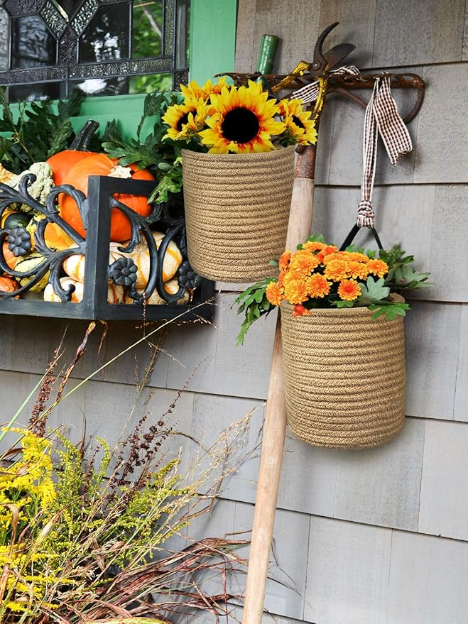 Goodpick 2pack Jute Hanging Basket - Image 4