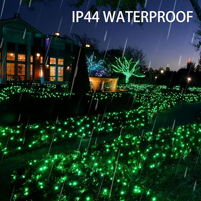 Dazzle Bright 2 Pack Total 400LED 132FT Green Christmas Solar String Outdoor - Image 3