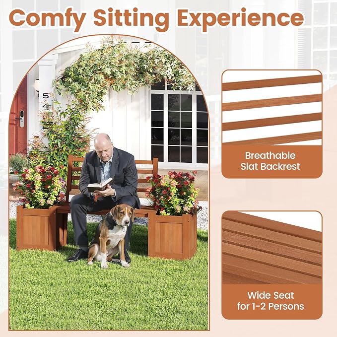 Giantex Set of 2 Outdoor Bench - Image 7