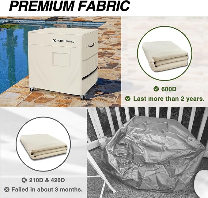 Porch Shield Waterproof Rolling 80-100 Qt Cooler Cart Cover Fits Most Patio Ice - Image 5