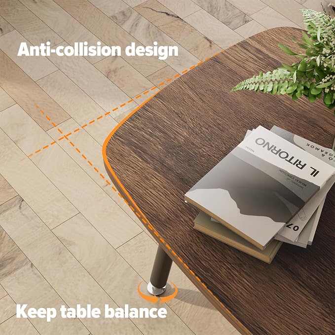 WOHOMO Folding Coffee Table for Small Spaces, No Assembly Farmhouse Portable - Image 5