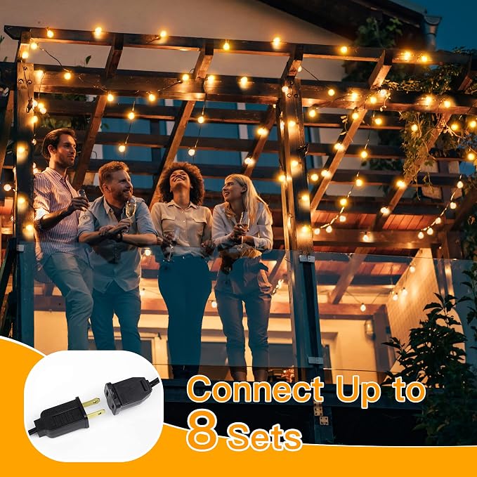 Ollny 100FT Outdoor String Lights, Waterproof Connectable Shatterproof Outside - Image 5