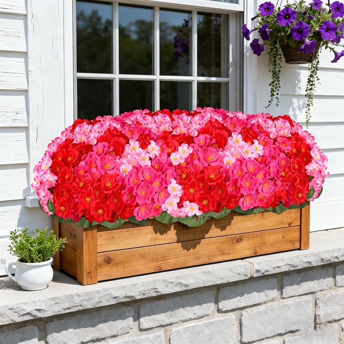 Artificial Geraniums Flowers for Outdoors, 6 Bundles Realistic Silk Fake - Image 8