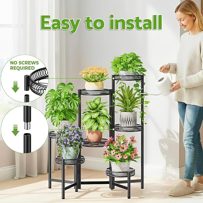 Plant Stand Indoor Outdoor, 7 Tier Large Plant Stand - Image 6