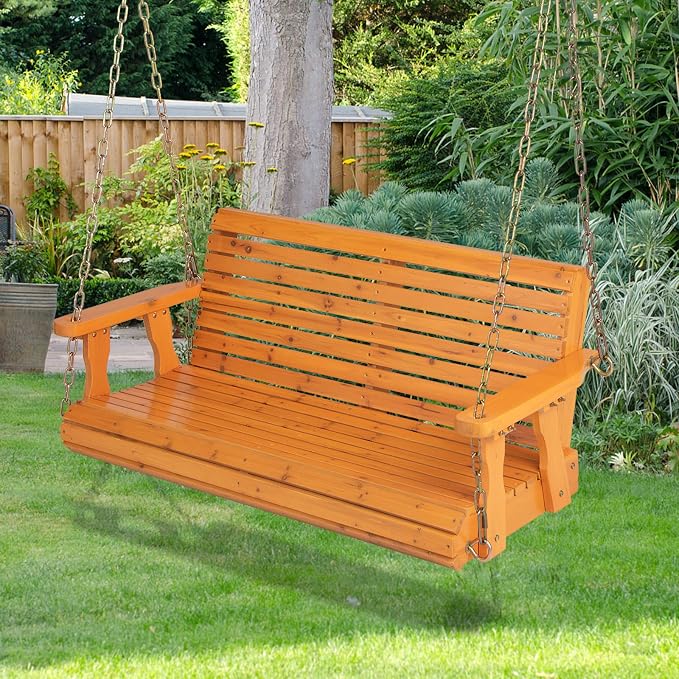 Giantex Wooden Porch Swing 2 Seat - Image 8