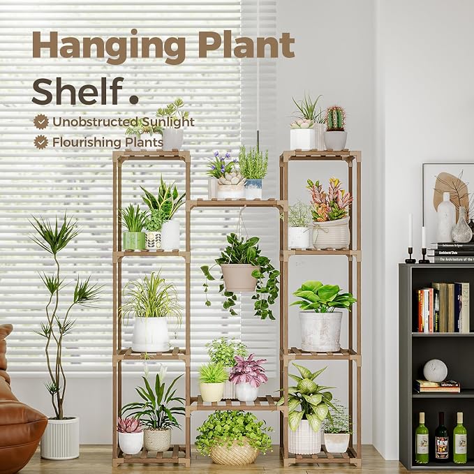 Bamworld Plant Stand Indoor Outdoor Hanging Shelf - Image 5