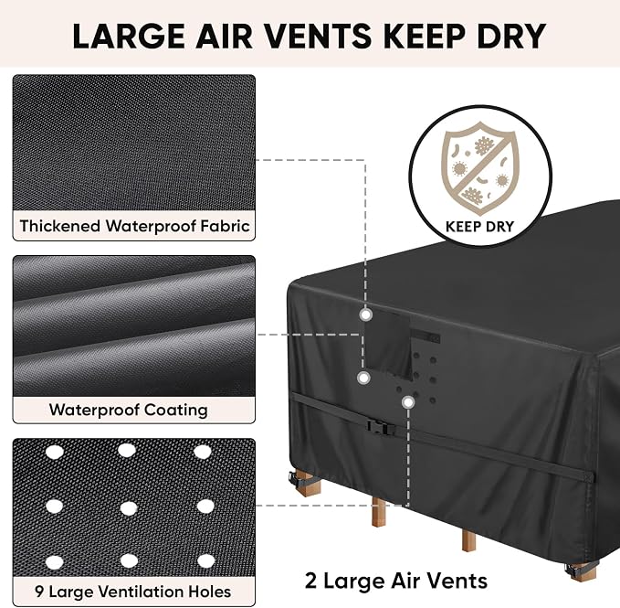 BALEINE Patio Furniture Covers, Outdoor Furniture Covers Waterproof, Heavy Duty - Image 5