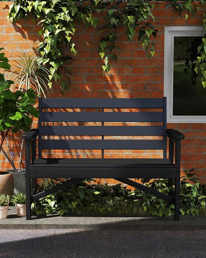 GREENVINES Outdoor Bench | 51.5’’ | HDPE | Garden Benches | Weatherproof | - Image 2