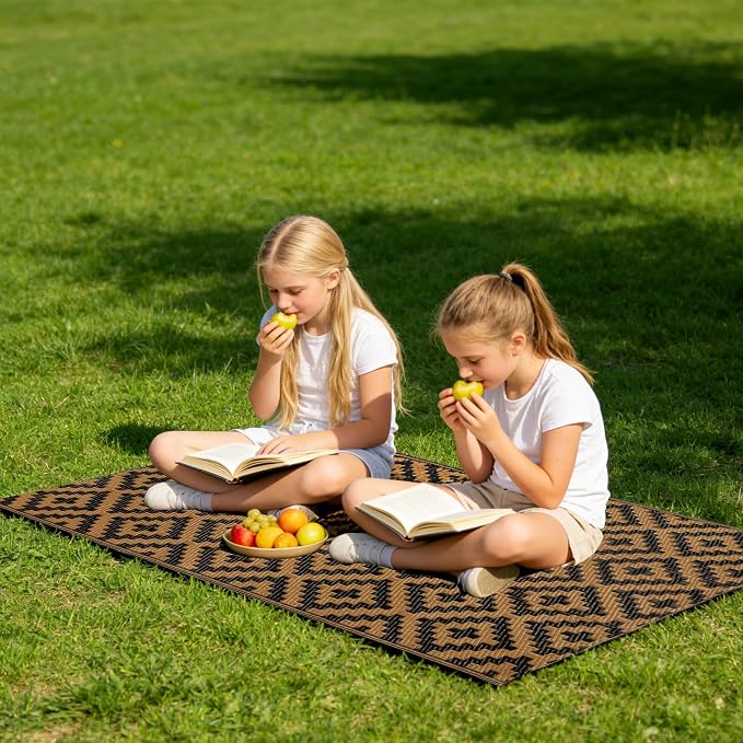SAND MINE Reversible Mats, Plastic Straw Rug, Modern Area Rug, Large Floor Mat - Image 5