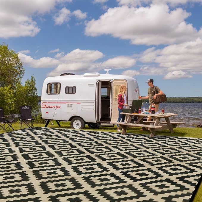 SAND MINE Reversible Mats, Plastic Straw Rug, Modern Area Rug, Large Floor Mat - Image 5