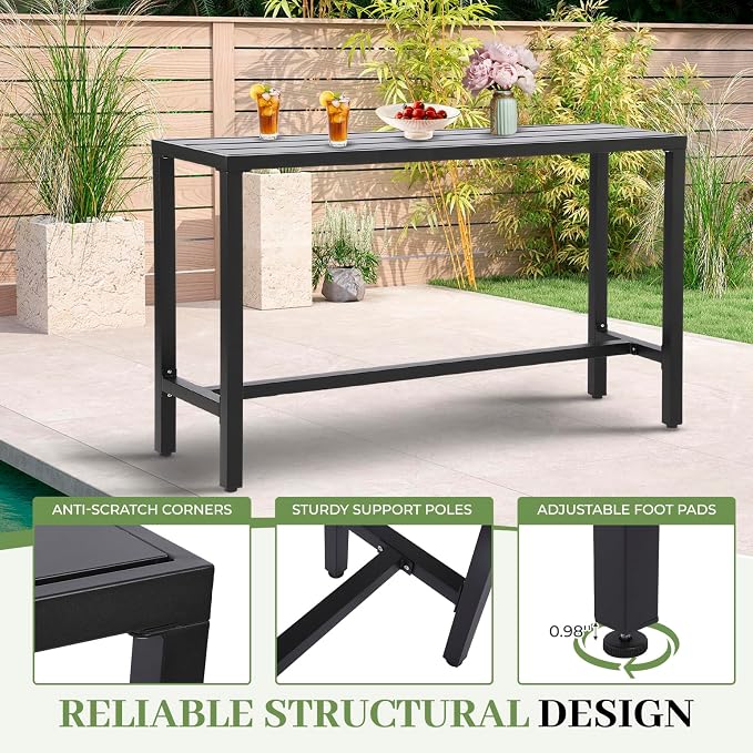 Outdoor Bar Table, Patio Counter Height Bar Table - Image 4