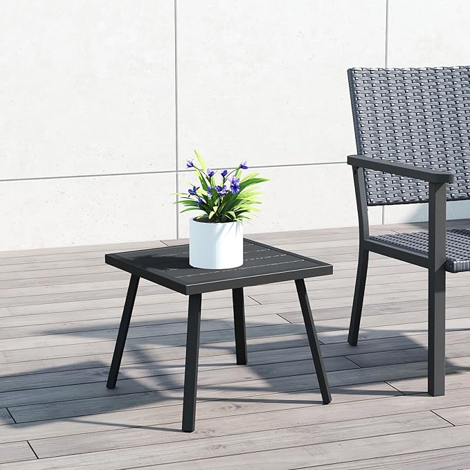 C-Hopetree Small Metal Outdoor Coffee Side Table - Image 10