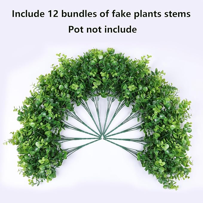 Artificial Faux Outdoor Plants for Spring Summer Decoration, 12 Bundles Fake - Image 5