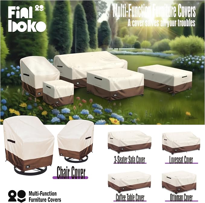 Outdoor Chair Covers 2 Pack, 100% Waterproof Heavy Duty Patio Furniture Covers - Image 5