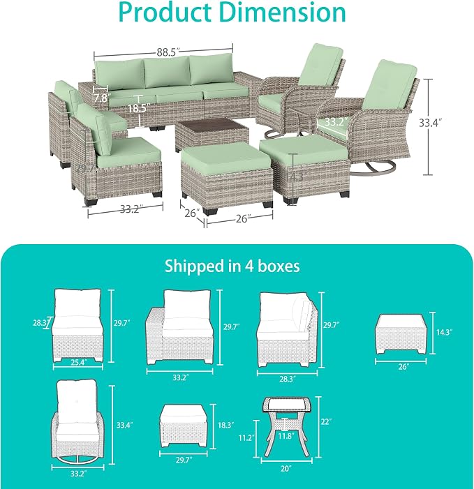 11-Piece Outdoor Patio Furniture Set - Image 3