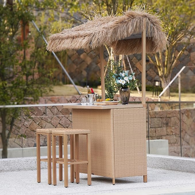 Grand patio Outdoor Tiki Bar Set - Image 9