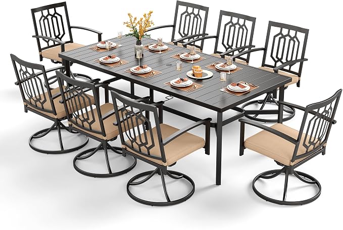 PHI VILLA 9 Pieces Outdoor Dining Set by PHIVILLAThepioneerofcomfortablehouseholdsupplies