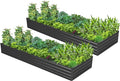 2PCS 10x3x1ft Galvanized Raised Garden Bed Kit, Galvanized Planter Raised by Easllre