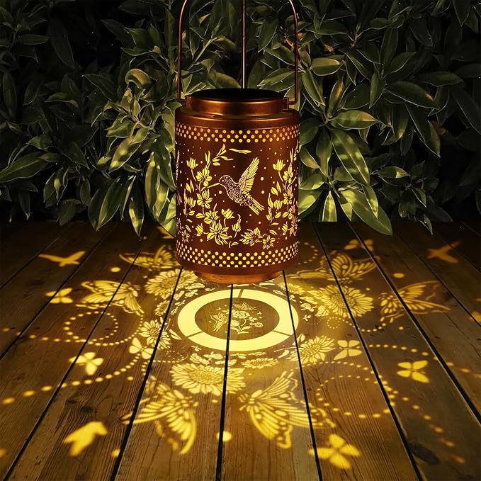 2 Pack Hummingbird Solar Lanterns Garden Decor Birthday Gifts - Image 3