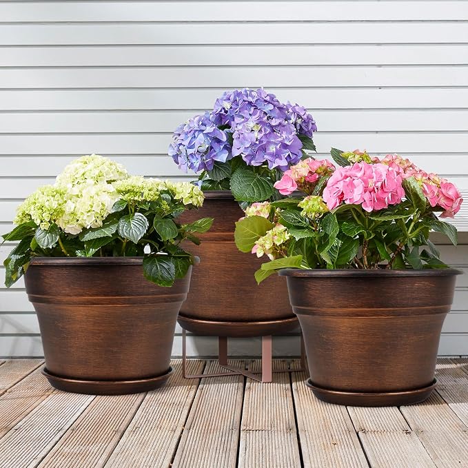 10 Inch Planters Plant Pots Indoor Outdoor, 4 Pack Plastic Flower Pot - Image 7