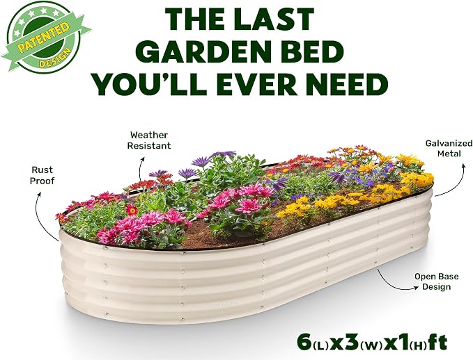 Plant & Plot Galvanized Raised Garden Beds Outdoor // 6×3×1 ft Planter Raised - Image 5