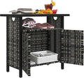 Outsunny Outdoor Pool Towel Storage Cabinet Organizer, Outdoor Bar Table by Outsunny