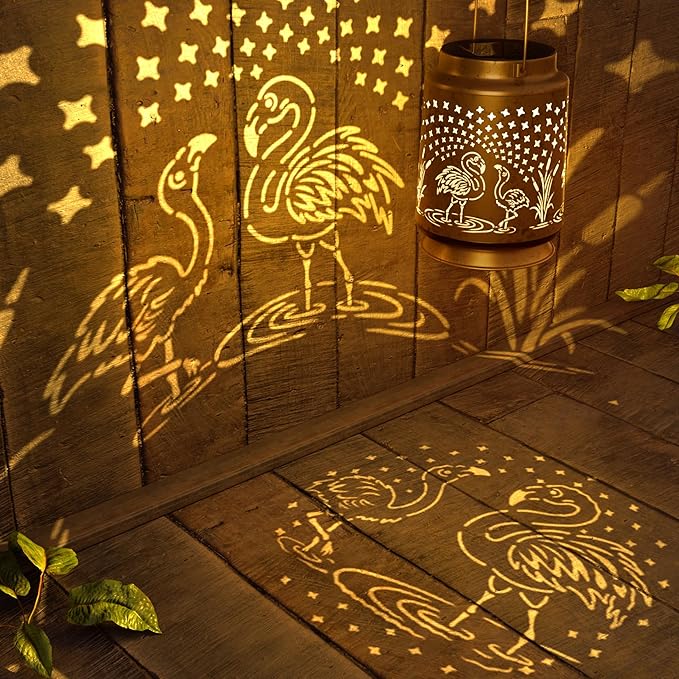 Flamingo Solar Lantern for Garden Outdoor Decor – Hanging Metal Light - Image 2