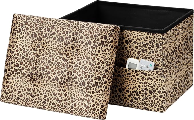AmasSmile Storage Ottoman Folding Foot Rest Stool by AmasSmile