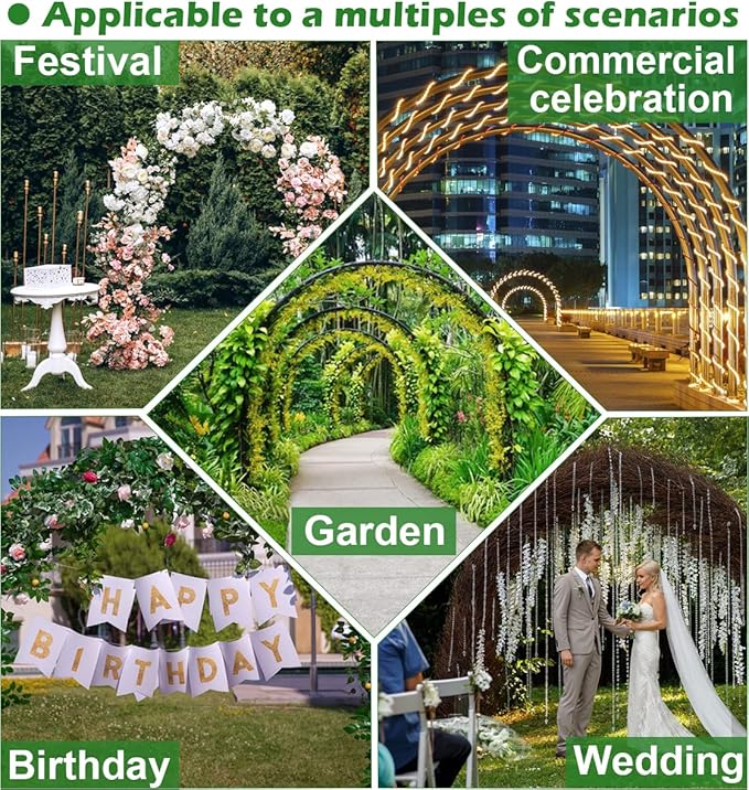 Queension Extra Large Garden Arch 7.2Ft Wide 9.2Ft High, Wedding Arch - Image 4