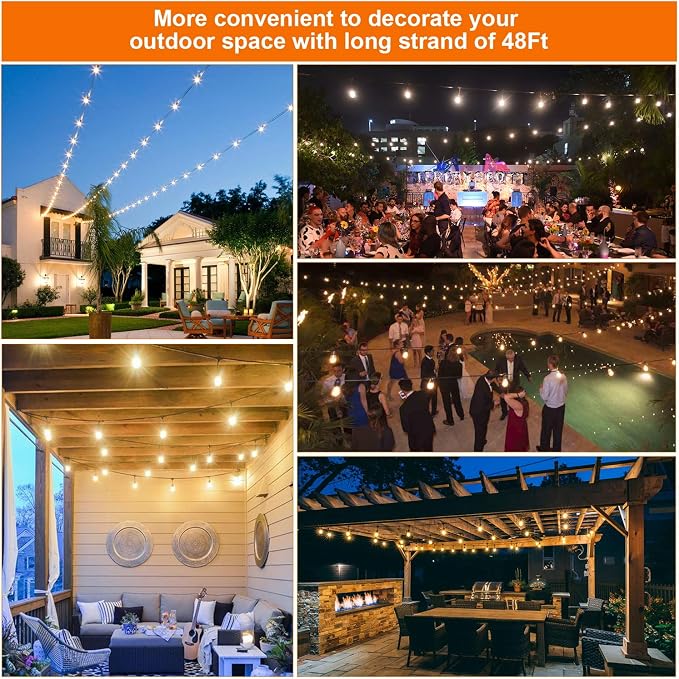 Mlambert 3-Color in 1 Solar String Lights Outdoor Waterproof Dimmable, 48ft - Image 8