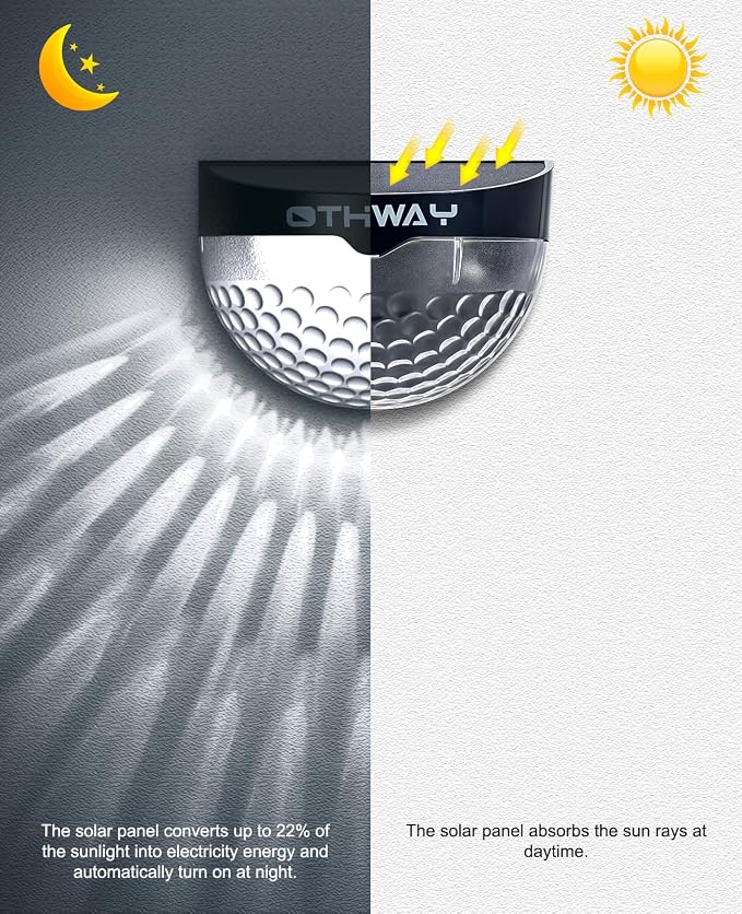 OTHWAY Solar Fence Post Lights Wall Mount Decorative Deck Lighting - Image 7