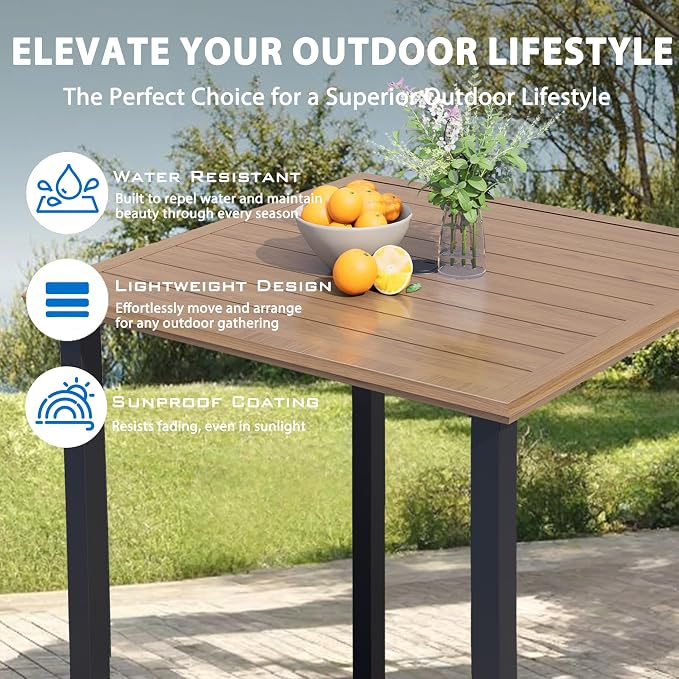 37.8'' Square Outdoor Patio Table - Image 4
