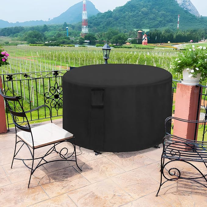 Custom Patio Furniture Cover Round, Outdoor Round Table Cover Waterproof - Image 5