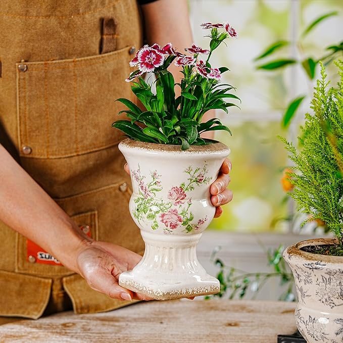 Sungmor Small Ceramic Urn Planter - Image 4