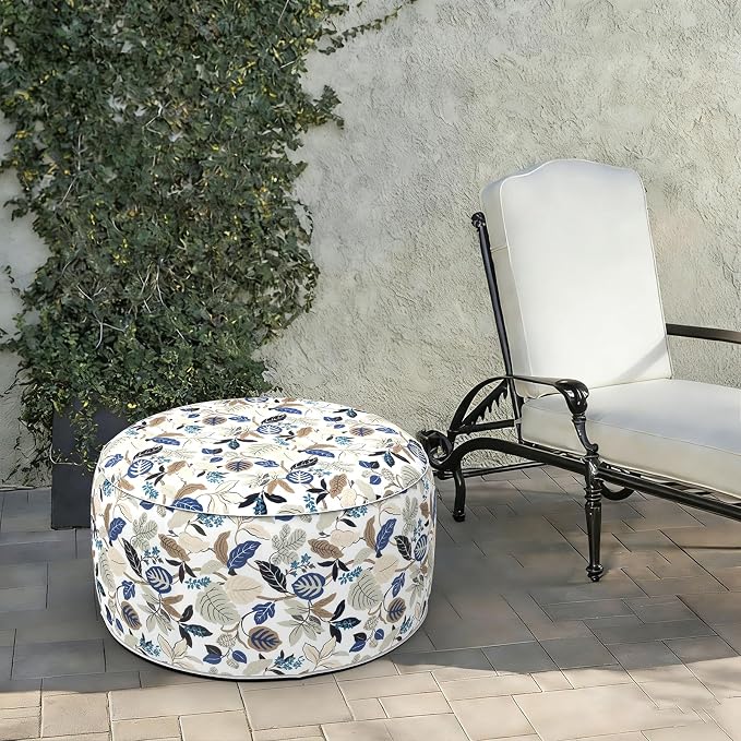 LVTXIII Indoor/Outdoor Extra Large Inflatable Ottoman Pouf D31 x H14 Inch - Image 2