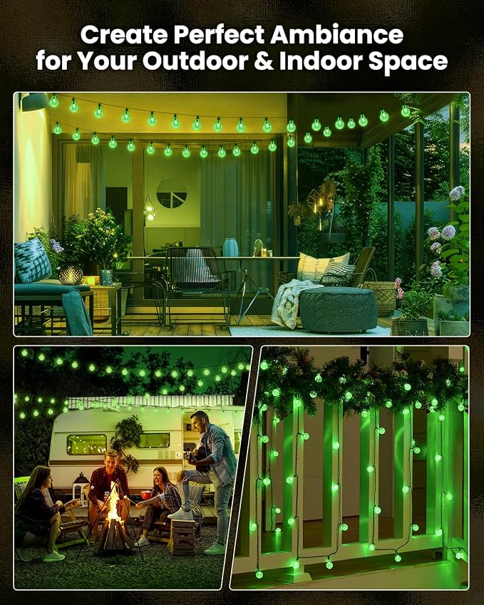 Brightown Solar String Lights Outdoor 120 LED 72 Ft Total, Solar Powered Patio - Image 6