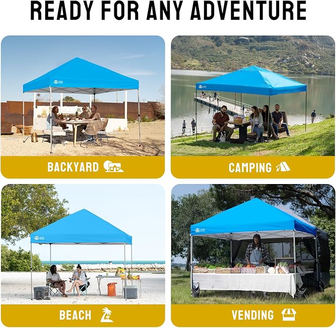 CROWN SHADES 8x8 Pop Up Canopy, Patented Center Lock One Push Instant Popup - Image 4