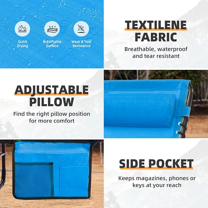 Folding Chaise Lounge Chair Bed - Image 6